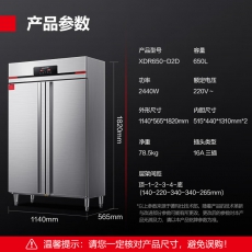 德玛仕（DEMASHI）消毒柜商用 高温 立式双开门 食堂餐厅 酒店厨房餐具消毒碗柜 不锈钢大容量 XDR650-D2D